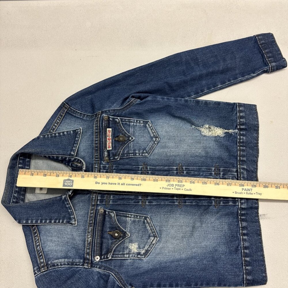 Hudson Jeans Denim Jacket Womens Size Small Y2K USA Made Distressed - Picture 10 of 10